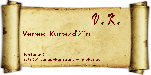 Veres Kurszán névjegykártya